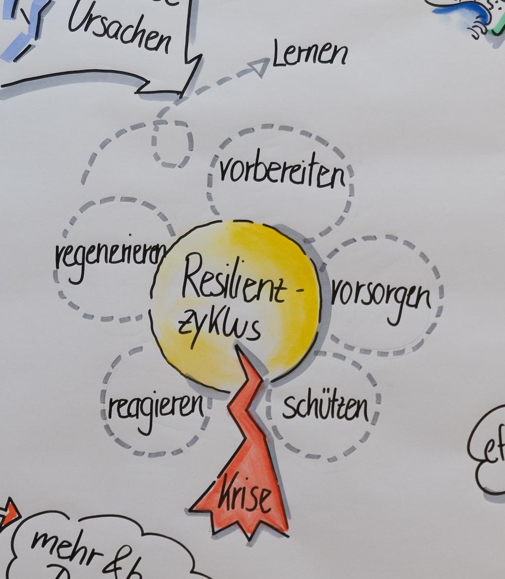 Teile des Resilienzzyklus visualisiert.